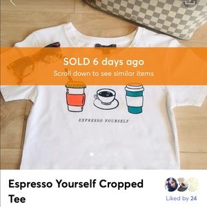 (SOLD🤑) Espresso Yourself Cropped Tee ☕️🌸